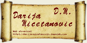 Darija Mičetanović vizit kartica